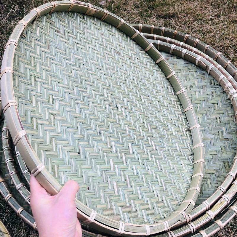 Круглая большая бамбуковая сушильная корзина для домашнего декора и просеивания продуктов