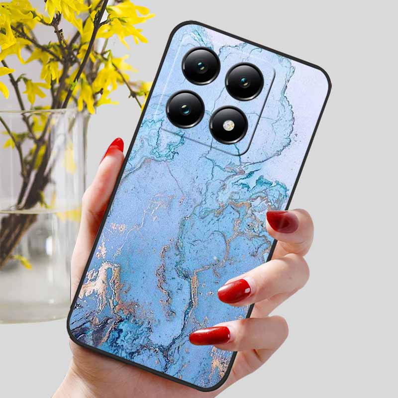 Для Xiaomi 14T / 14T Pro Чехол Модный Черный ТПУ Мраморный Расписной Чехол для Xiaomi 14T Pro Ударопрочный Корпус Capa Силиконовый Мешок 6.67''