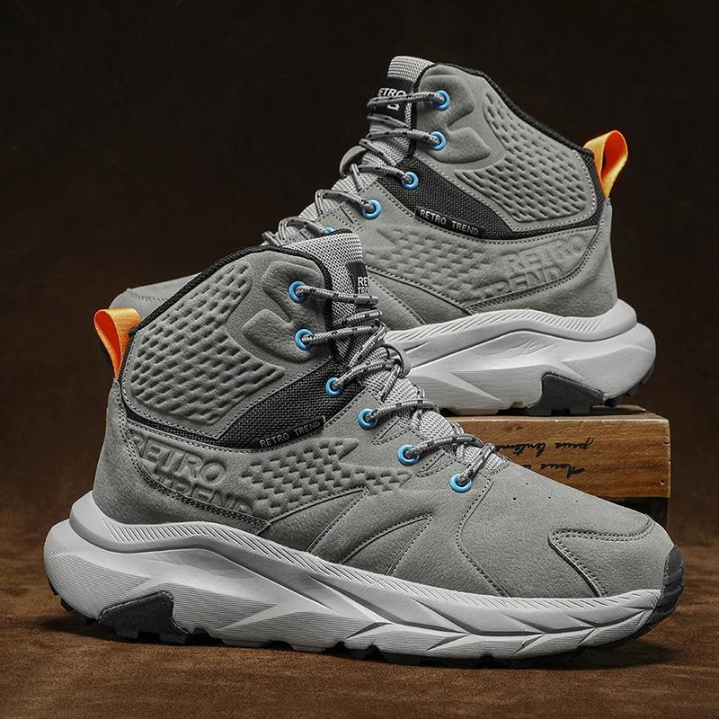 High Quality Casual Sports Men Hiking Shoes Tourist Trekking Sneakers Mountain Boots Climbing Fashion Outdoor Work Ankle Boot