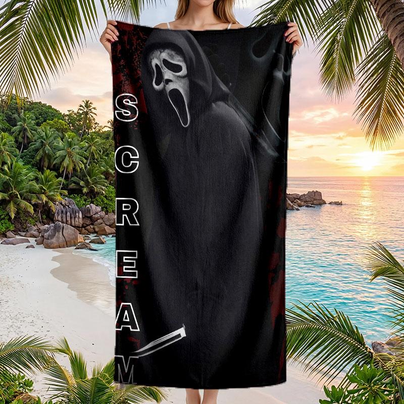 Large Beach Towel Quick Dry Absorbent Towel For Beach IndoorScream Ghostface