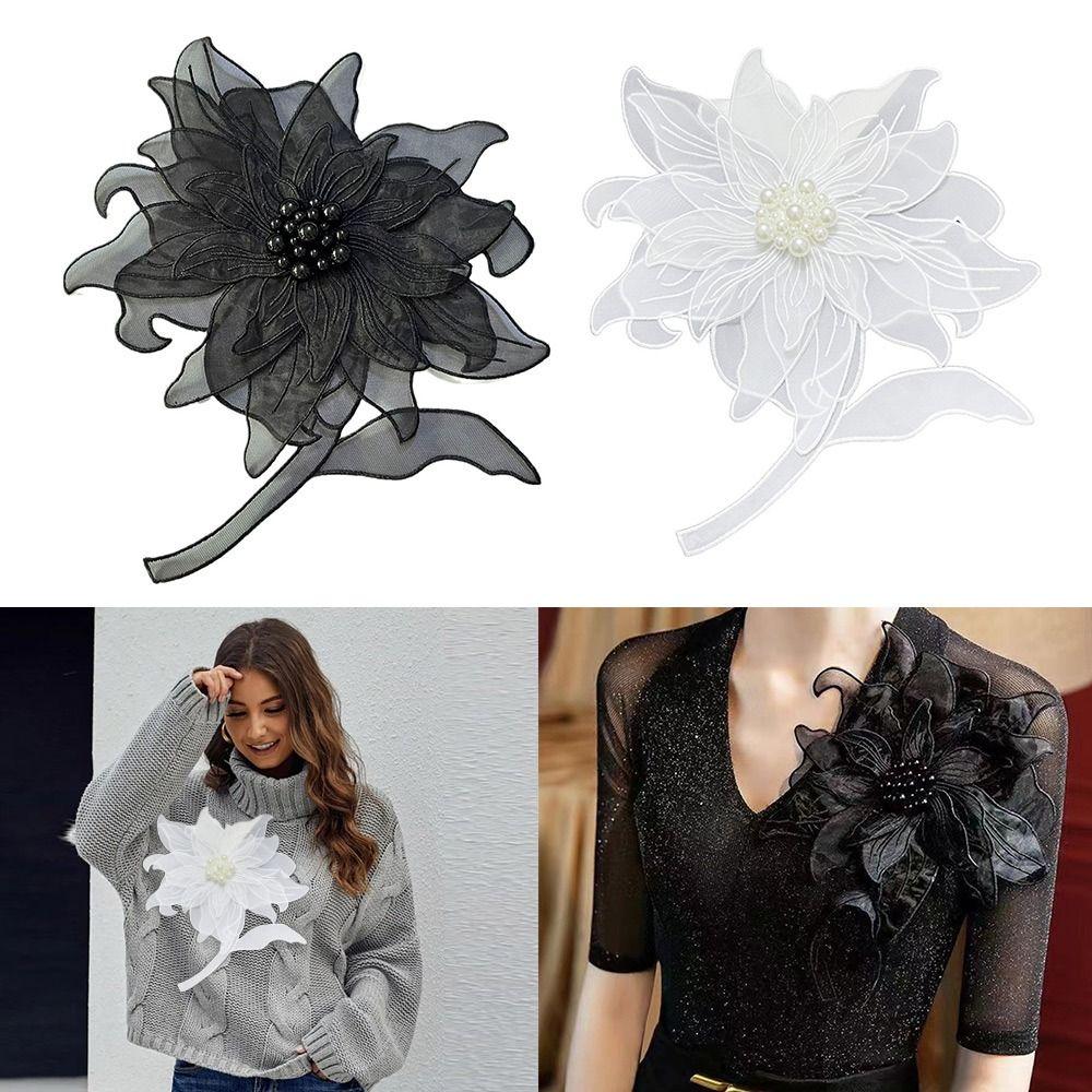 Ткань Ткань Цветочные Нашивки Многослойные Вышитые Нашивки Женская Одежда
