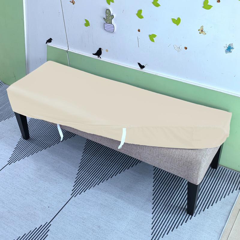 Waterproof PU Leather Stretch Bench Cover Removable Washable Dining Room Living Room Seat Protector Slipcover