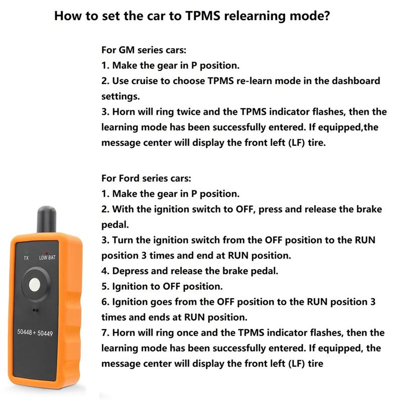 Инструмент для переобучения TPMS 2 в 1, EL-50448 EL-50449 Инструмент активации системы контроля давления в шинах Для автомобилей Ford GM Запасные части