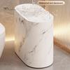 Modern Waste Basket Large Capacity Marble Pattern Trash Can Multi-Purpose Use Bathroom Narrow Small Garbage Bin with Lid