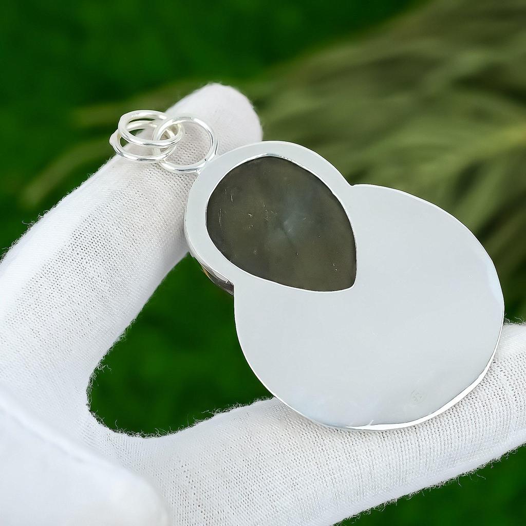Friendship Day Sale Sterling Silver Pear Labradorite Stone Daughter Boho Pendant