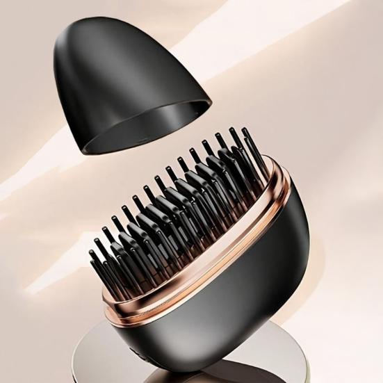 Мини выпрямитель-щетка для волос, перезаряжаемый, портативный, 3 режима контроля температуры, для всех типов волос, быстрое нагревание, защита от ожогов, безопасная расческа, дружелюбный подарок