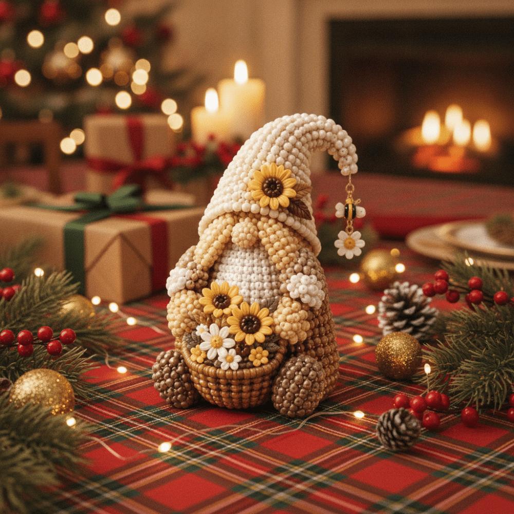 Handmade Beaded Dwarf Ornament Craft Kit Cozy Gnome DIY Bead Kit Adults