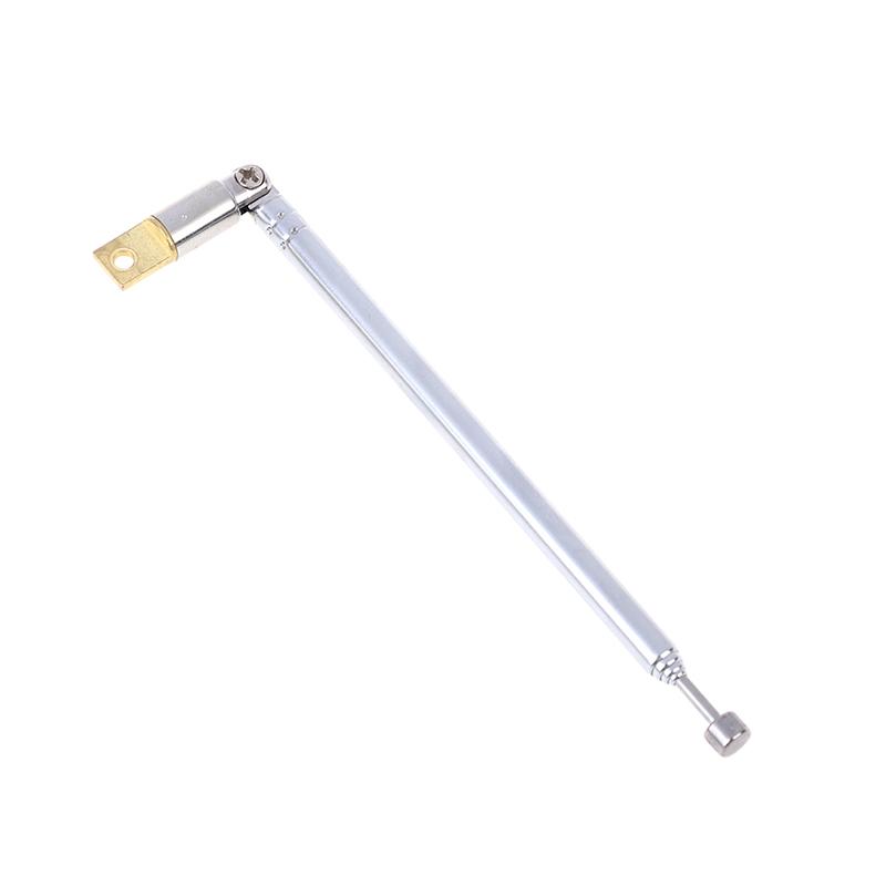 1Pc 37Cm 5 Section Telescopic Stainless Steel Am Fm Radio Universal Antenna