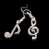 Top Hot Music Note Drop Summer Fashion Accessories Crystal Dangle Earrings Jewelry Drop Earring