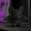 Handmade Style Bat Statue 3D Printed Figurine with Knitted Texture, Cartoon Halloween Decoration, Creative Birthday Gifts for Lovers Cute Animal Desk