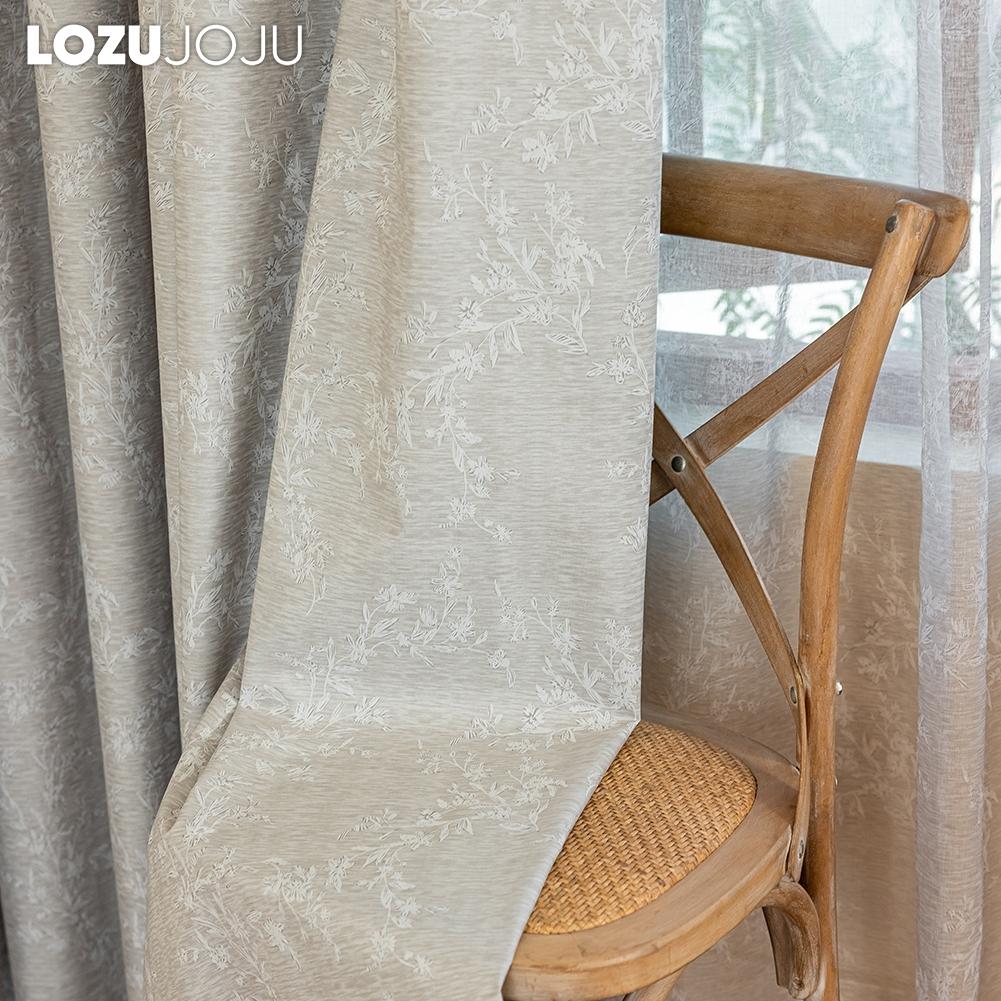 1PC LOZUJOJU Light Luxury Retro Solid-color Gray Fully Blackout Curtains for Bedroom Living Room Balcony Window for Home Decor