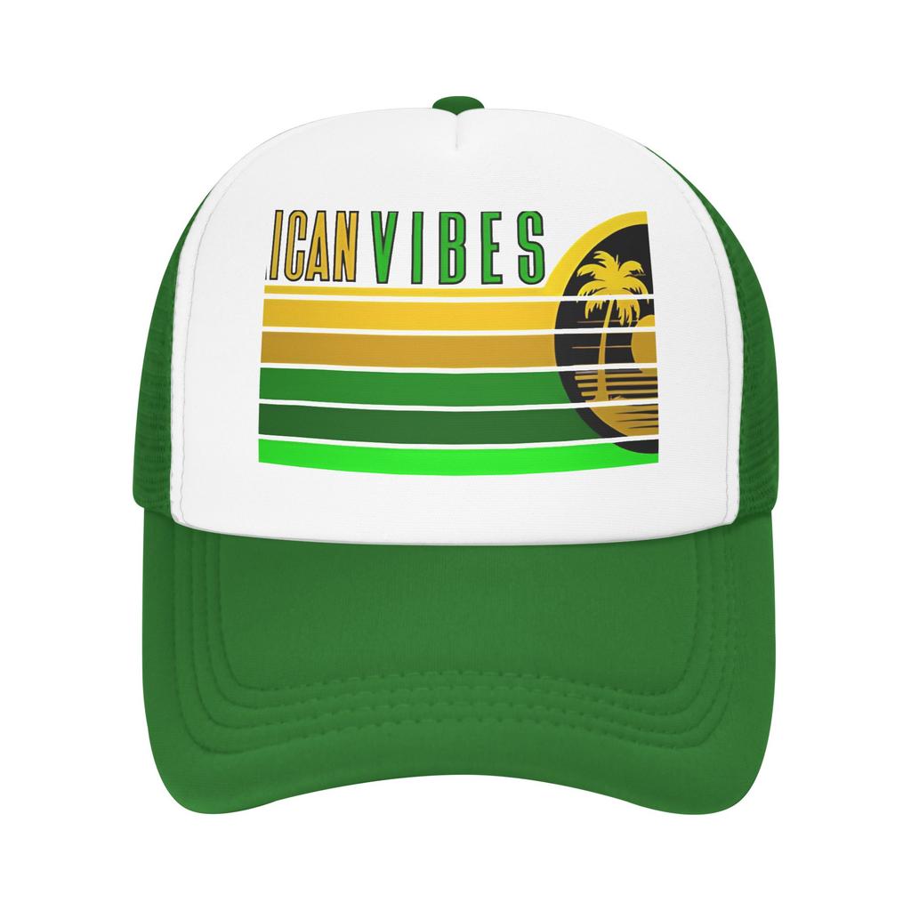 Jamaica Jamaican Heritage Women Pride Mesh Sun Cap Outfits for Women Unisex Adjustable Snapback MeshBack Summer Outdoor Hats