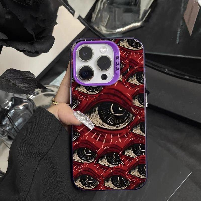Мягкий чехол для телефона с жутким рисунком красных глаз для iPhone 16 15 14 12 11 13 Pro Max 14Plus 12 13 Mini 7 8 Plus X XS Max XR, задняя крышка