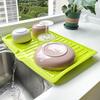1pc Multi-Functional Large Kitchen Drainage Tray - Rectangular Fruit and Vegetable Plastic Drainage Plate - Kitchen Utensil Drying Rack