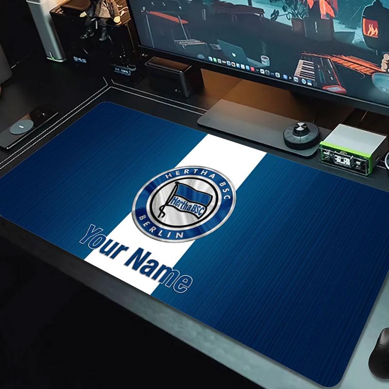 Hertha BSC Custom Name Large Size Mouse Pad Large Gaming Table Cushion Non-slip Laptop Tablet Big Mousepad XXL Mat Mini PC Playmat With Lock edge