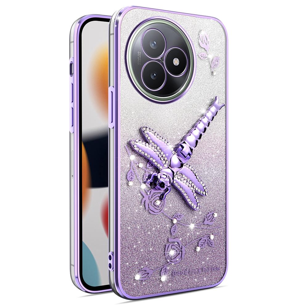 For Xiaomi Redmi K80 Ultra 5G Case Dragonfly Kickstand TPU Flowers Glitter Phone Cover