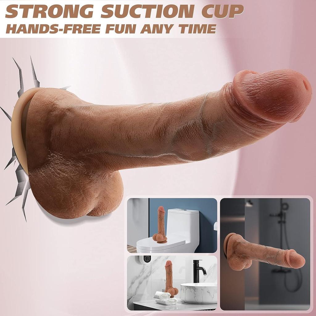 Толкающий фаллоимитатор для взрослых, секс-игрушки для женщин, реалистичный фаллоимитатор, вибраторы с толкающей вибрацией, стимуляция точки G, клитора, анальная стимуляция, 8,86-дюймовый фаллоимитатор, вибратор