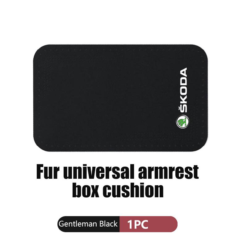 Car Armrest Box Pad Suede Auto Armrest Mat Car Accessories For Skoda Octavia Superb RAPID FABIA KAMIQ KAROQ KODIAQ YETI WE7