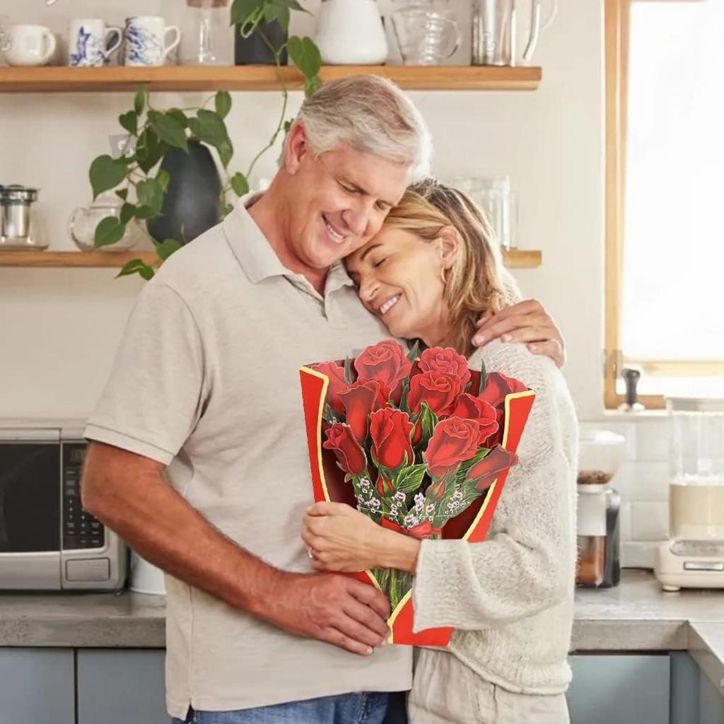 Всплывающий букет, бумажные цветочные открытки, поздравительная 3D всплывающая открытка с благословением на День матери и уникальный подарок для жены, родителя и учителя