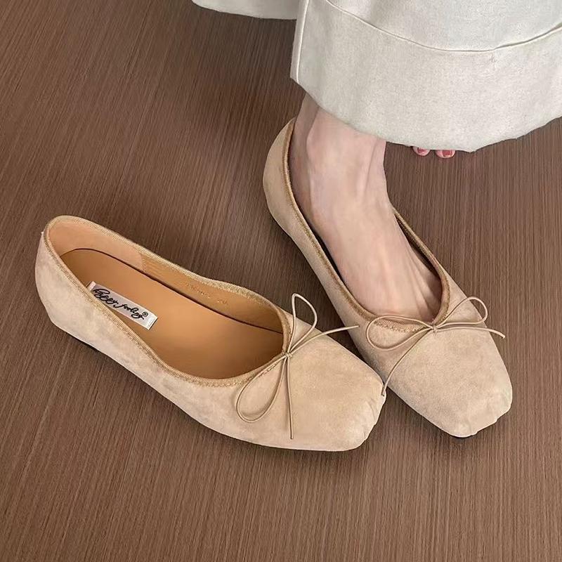 Модная женская обувь балетки, неглубокие лоферы из мягкой замши с бантом, модные роскошные спортивные сандалии, новинка осени 2025, обувь для платья Chaussure Femme