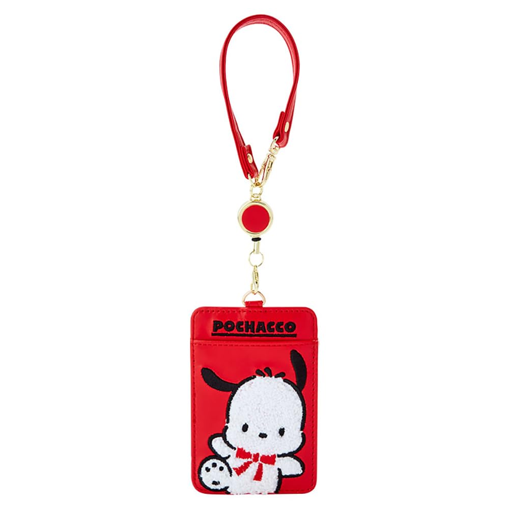 Sanrio Pochacco Pass Case 35th Anniversary Red Ribbon Pass Case Pochacco Pochacco Commuter Pass ID Card Case IC Card 35th Anniversary Birthday