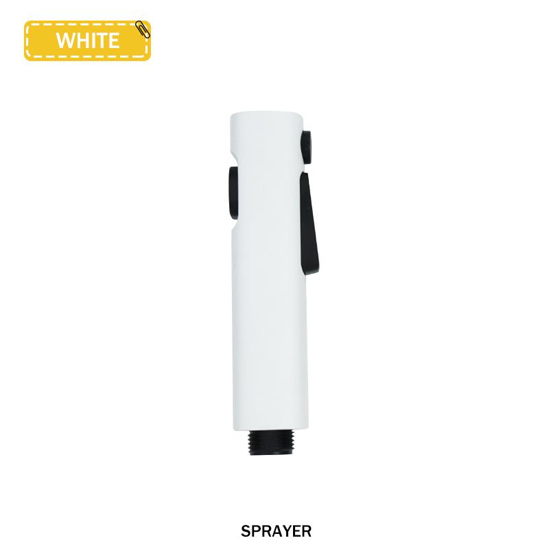 Белый ручной распылитель для туалета Mate Bidet, набор для ванной комнаты, настенный латунный угловой клапан, распылитель для туалета высокого давления из ABS