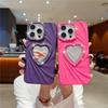 Fashion Women Girls Phone Case For iPhone 16 16 Pro Max  11 12 13 14 15 Plus Heart Makeup Mirror Glitter Frame Cover