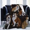 English Bulldog Cartoon Printed Plush Blanket Bedroom Sofa Shawl Blanket Flannel Blanket