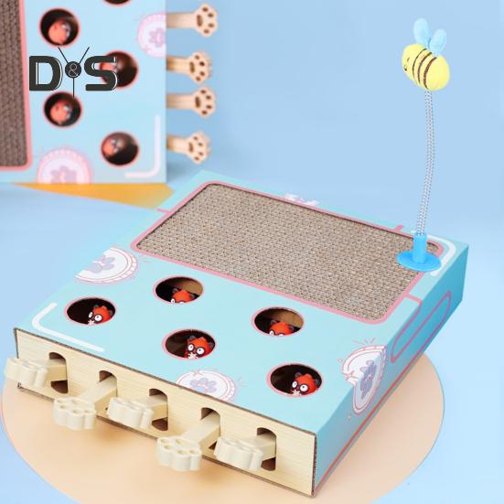 Игрушка для кошек «Бей крота» 3 в 1 интерактивная картонная когтеточка с игрушкой «Бей крота» для кошек, живущих в помещении