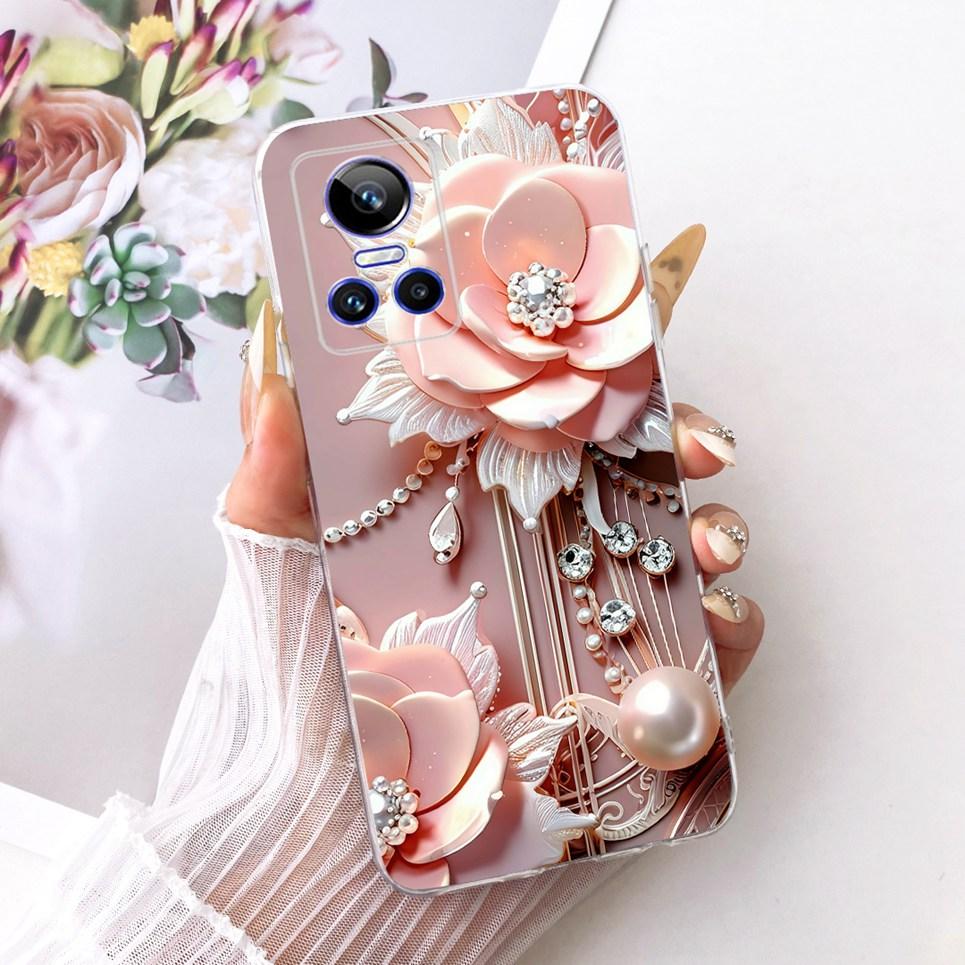 Luxury Flower Butterfly Bow Pattern Casing For Realme GT Neo 3 150W Neo 5 240E GT3 Back Cover Clear Soft Silicone Phone Case