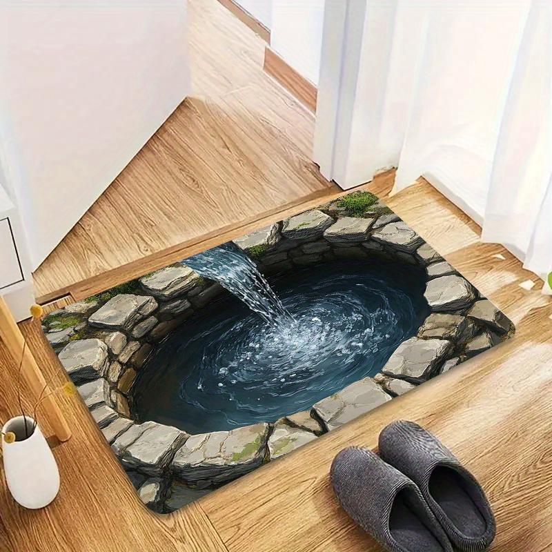3D коврик-водопад для прихожей | Креативные напольные коврики | Уникальный декор для входа в дом Противоскользящий ковер можно стирать в машине