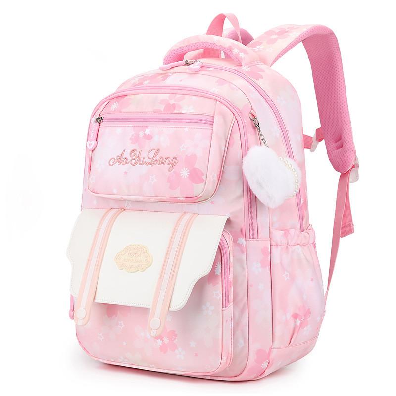 Stylish And Cute Nylon Backpack For Students Ideal For School Use In Pink Blue And Purple