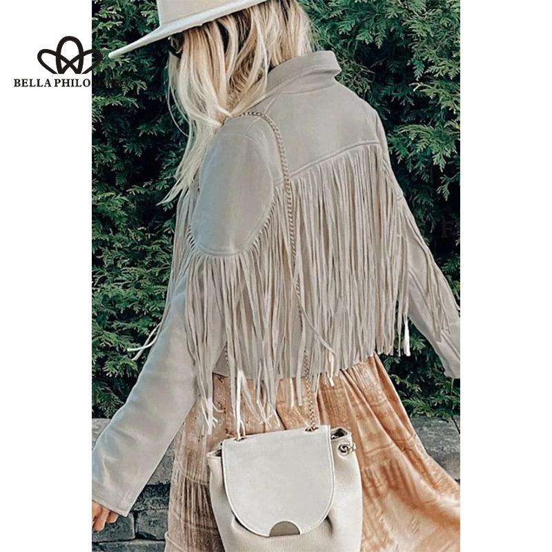 Женская кожаная бархатная короткая куртка с лацканами и кисточками, женская осенне-зимняя новая стильная модная повседневная куртка