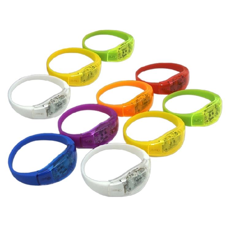 10pcs Voice Control LED Light Bracelets Glow in Dark Party Supplies for Concerts