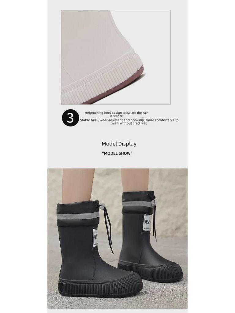 Модные женские водонепроницаемые резиновые сапоги 2024 года — нескользящие, удобные и прочные для кемпинга