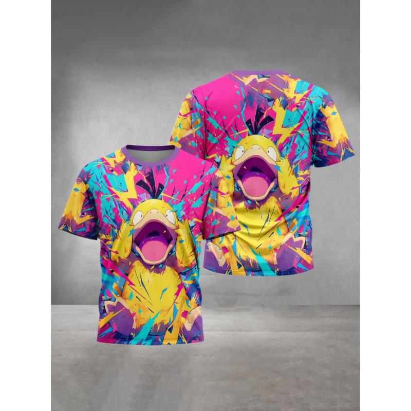 3D Print Cartoon P-psyducks Pokemons Baby Clothing 5 To 14 Years Male Outdoor Clothes for Children Boy Girl Child T-Shirt Top