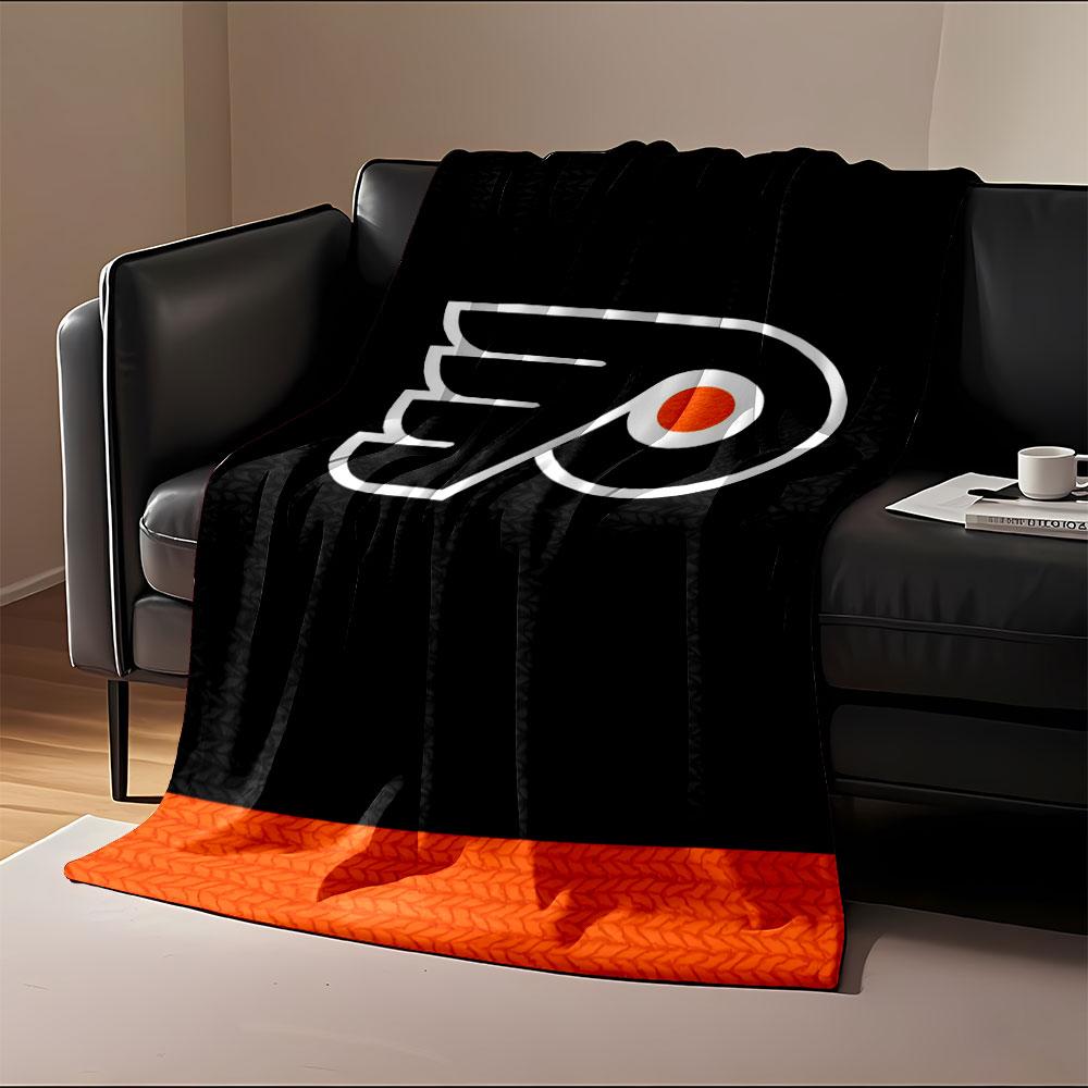 Flyers Black and Orange Logo Blanket print blanket soft and cozy perfect for the living room bed sofa or a nap,gift