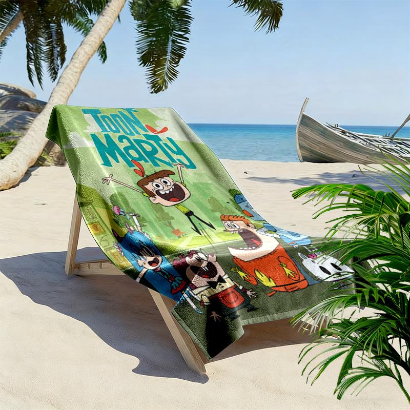 Toon Marty Cartoon Character 2D Flat Print Beach Towel, Large Soft Quick Dry Towel for Beach Camping SwimmingZSTJ0915110