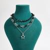 Y2K Style Star Pendant Necklace Metal Statement Jewelry Vintage Chain Necklace