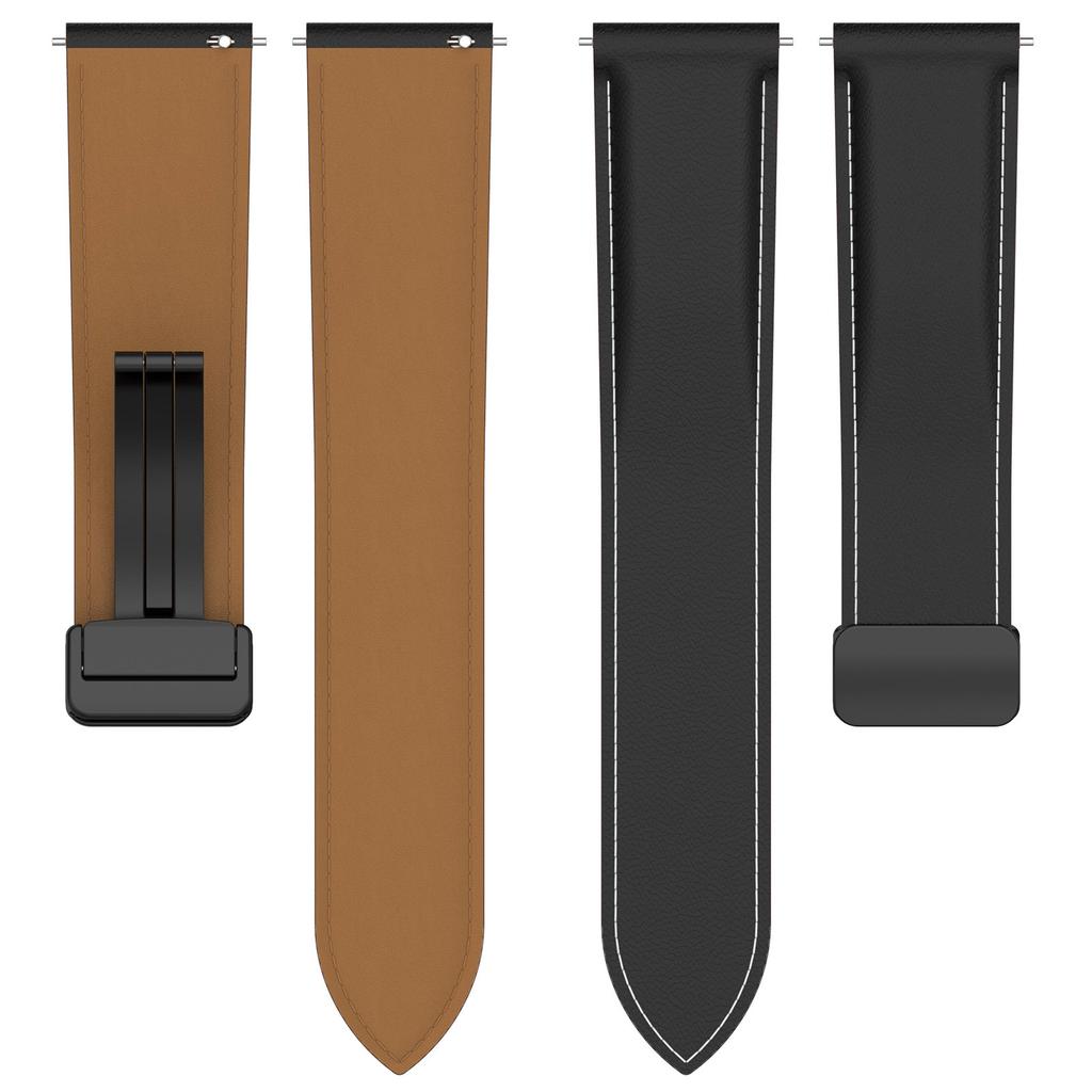 Для Huawei Watch Buds/Watch 4 Pro/Watch 3 Pro Ремешок для часов из натуральной коровьей кожи 22 мм Раскладывающаяся застежка Наручный ремешок