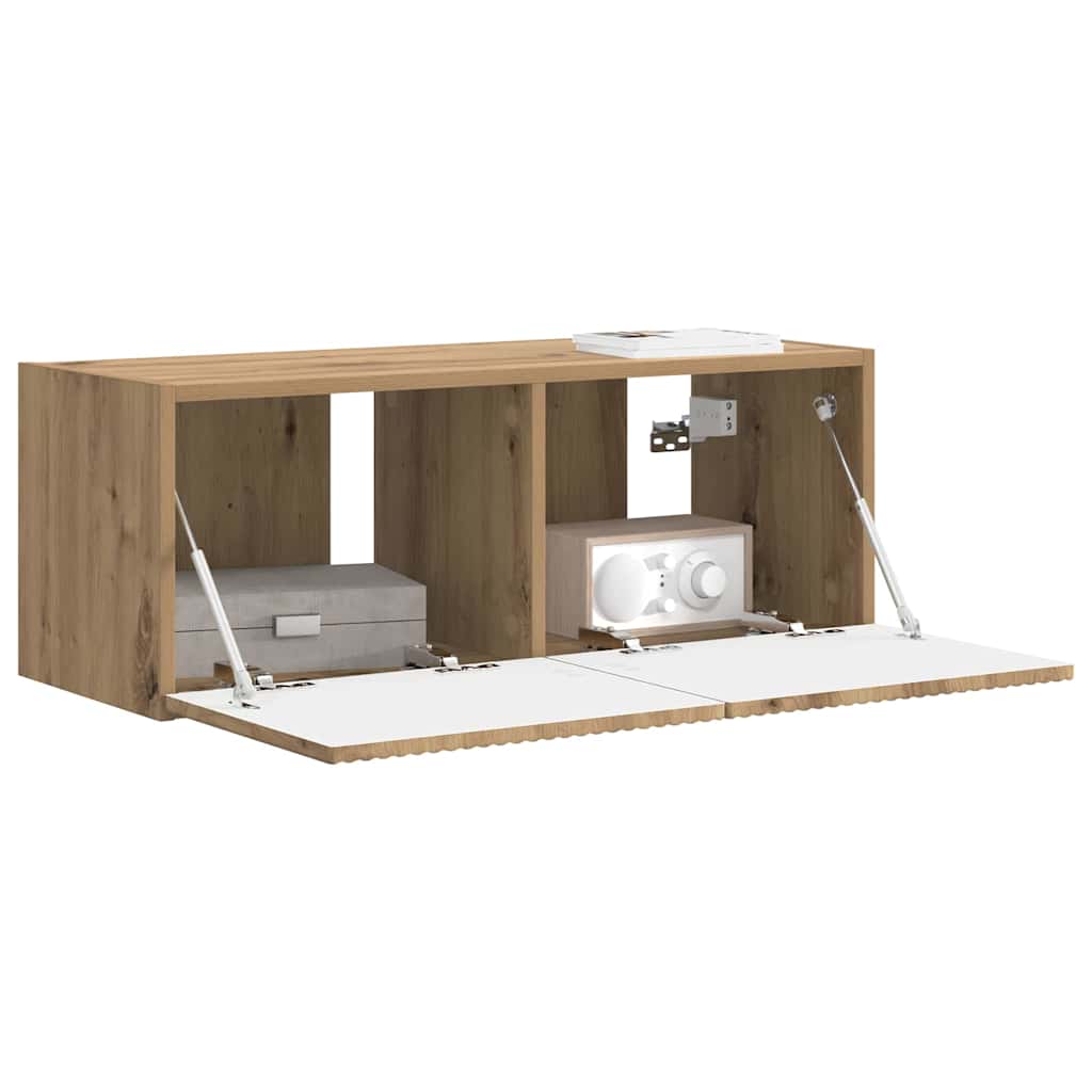 TV Wall Cabinet 78.5 x 31 x 29.5 cm Crafted Wood Oak