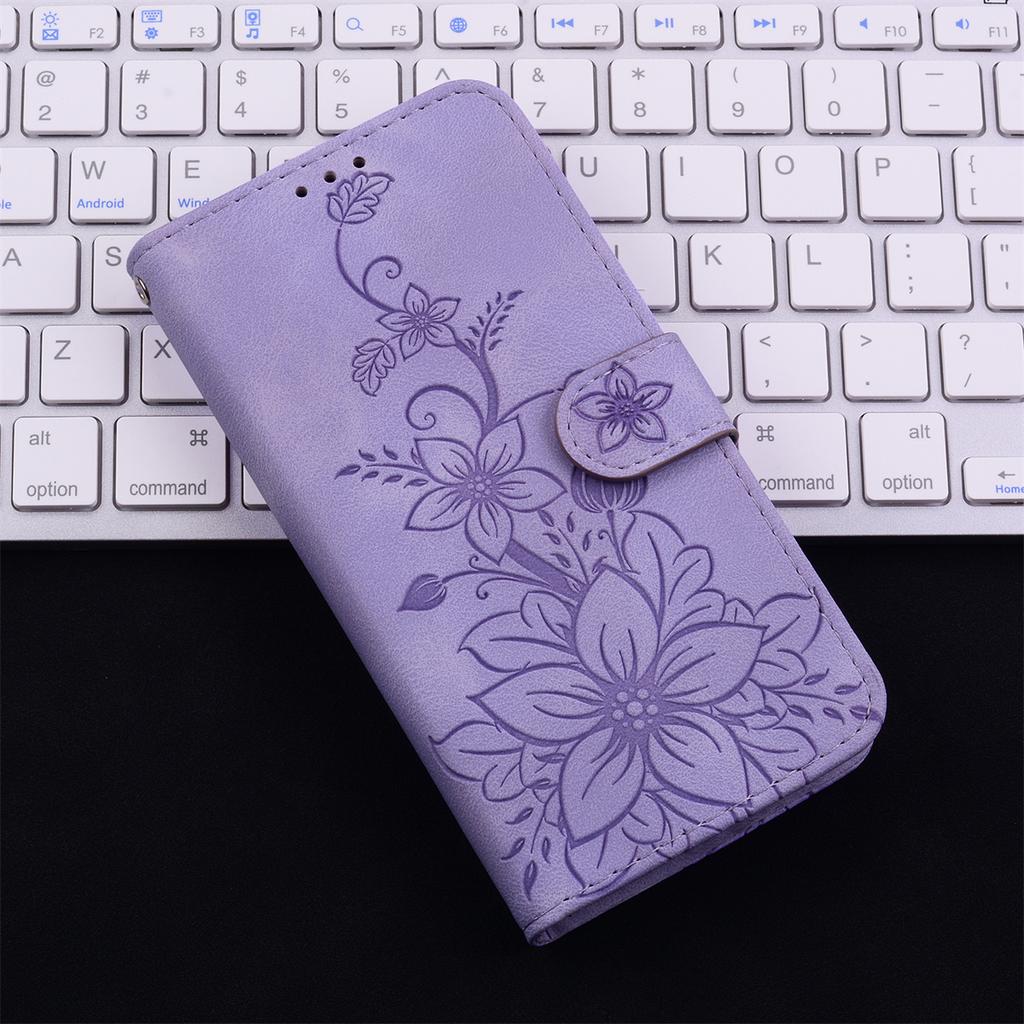 For Umidigi Series.Umidigi A3S,A3,A3 Pro,Umidigi F1,Umidigi A5 Pro,A9 Pro,Umidigi A7S,A7 Pro...Embossing Process Lily Flower Leather Flip Cover Case