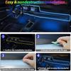 Комплект светодиодной ленты RGB USB для салона автомобиля длиной 5 м с синхронизированным темпом по оптоволокну для дверей, консолей и управляемым через приложение