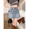 Spicy Girl Retro High-Waist Denim Midi Skirt: Summer 2025 Slimming A-Line Bodycon for Women