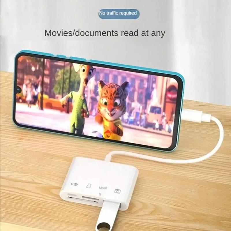 Адаптер 3 в 1 Typ-C для iPhone TF SD USB Картридер Картридер для смартфона Компьютера Автомобиля USB Type-C Адаптер