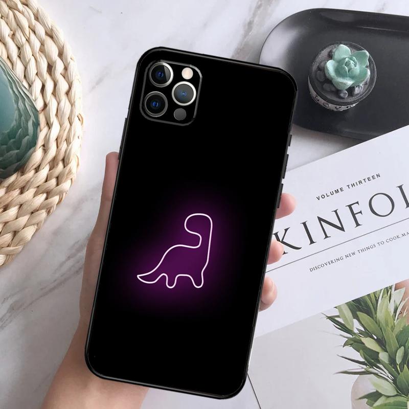 Cartoon Dinosaur Case For iPhone 15 11 12 13 14 Pro Max XS XR X 7 8 Plus 12 13 Mini 16 Pro Max Soft Cover