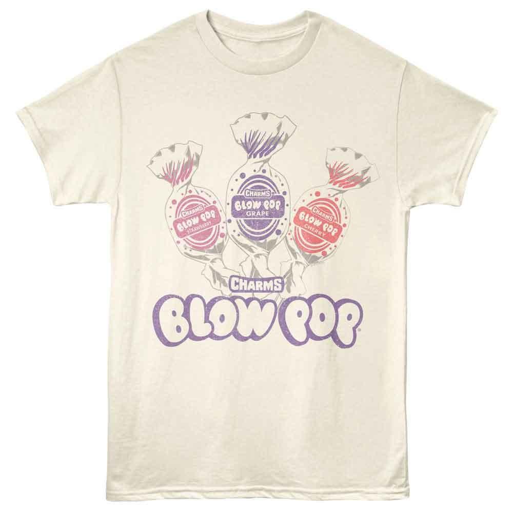 Tootsie Roll - Blow Pop Flavors - Adult Unisex Short Sleeve T-Shirt - Natural