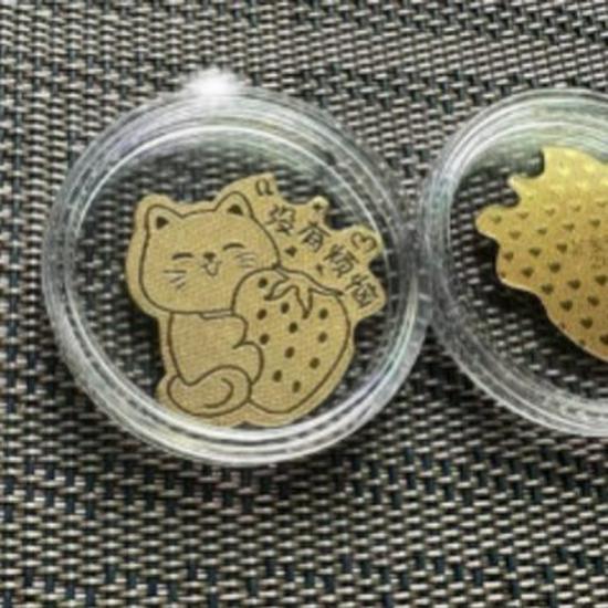 Lucky Cat Gold 999 Phone Sticker: Peace & Happiness - 2mg Fine Gold, Trending Gift for Livestreams.