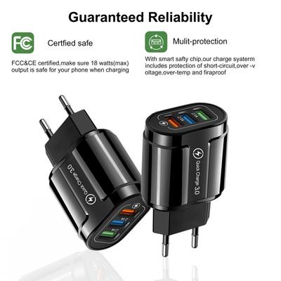 Быстрая USB зарядка для телефона 3A Адаптер Quik Charge 3.0 для iPhone 13 12 11 Pro Samsung Xiaomi Redmi Настенные зарядные устройства Вилка EU/US