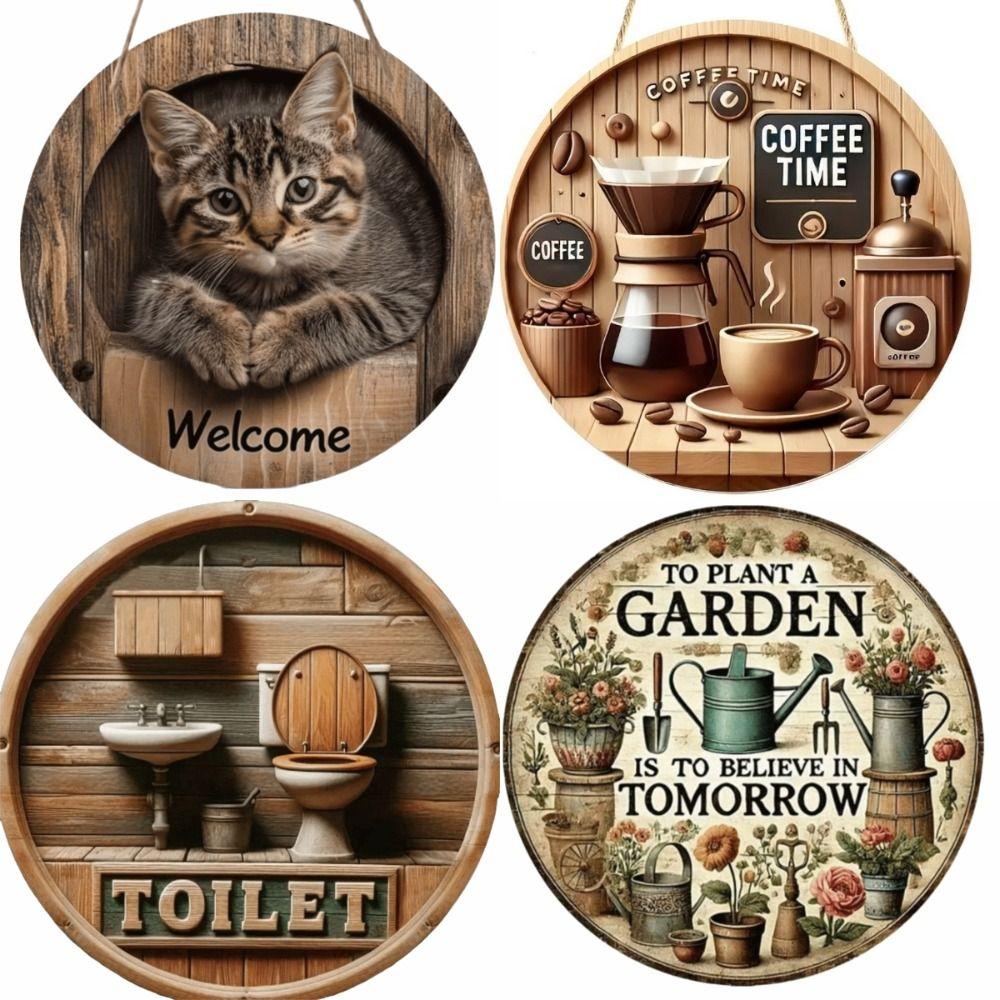 Magical Coffee Sign 2D Flat WC Garden Decoration Retro Hanging Wooden Sign Office